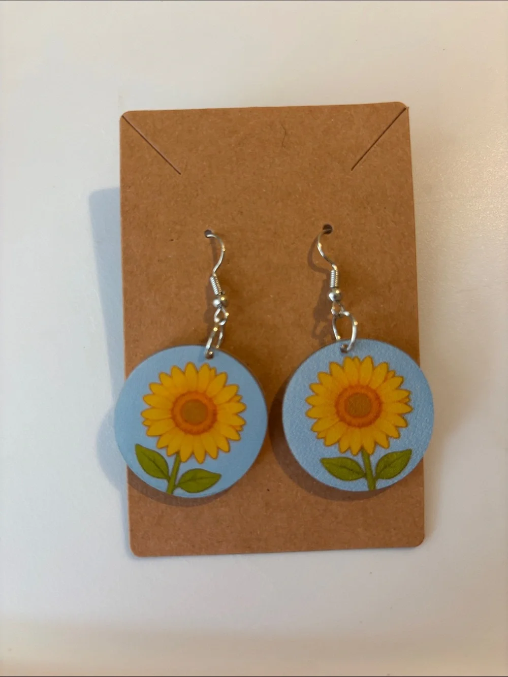 Fashion Jewelry Blue Sunflower Drop Earrings